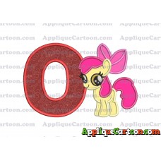 Apple Bloom My Little Pony Applique Embroidery Design With Alphabet O