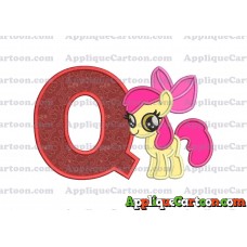 Apple Bloom My Little Pony Applique Embroidery Design With Alphabet Q