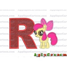 Apple Bloom My Little Pony Applique Embroidery Design With Alphabet R