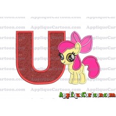 Apple Bloom My Little Pony Applique Embroidery Design With Alphabet U