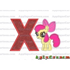 Apple Bloom My Little Pony Applique Embroidery Design With Alphabet X
