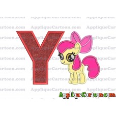 Apple Bloom My Little Pony Applique Embroidery Design With Alphabet Y