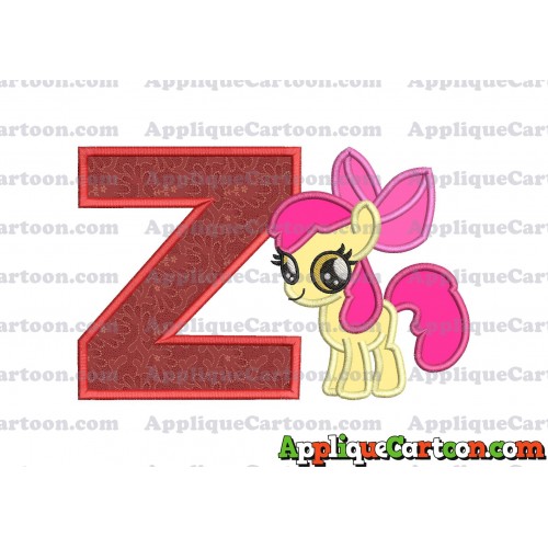 Apple Bloom My Little Pony Applique Embroidery Design With Alphabet Z