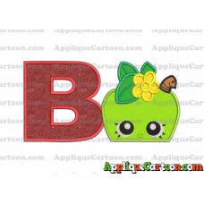 Apple Shopkins Head Applique Embroidery Design With Alphabet B