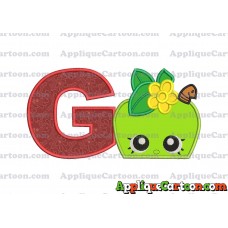 Apple Shopkins Head Applique Embroidery Design With Alphabet G