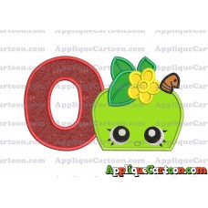 Apple Shopkins Head Applique Embroidery Design With Alphabet O