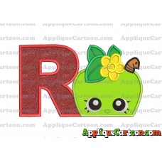 Apple Shopkins Head Applique Embroidery Design With Alphabet R