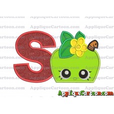 Apple Shopkins Head Applique Embroidery Design With Alphabet S