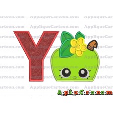 Apple Shopkins Head Applique Embroidery Design With Alphabet Y