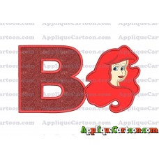 Ariel Disney Applique Embroidery Design With Alphabet B