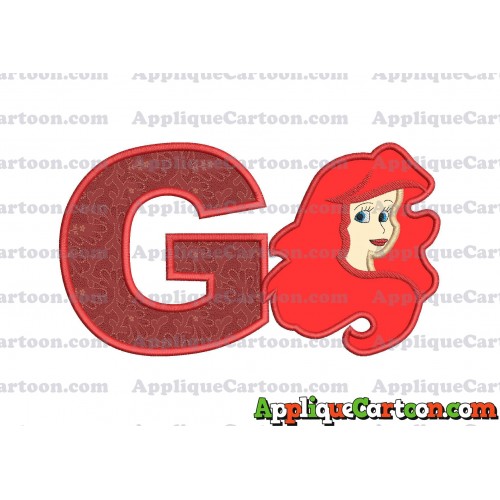 Ariel Disney Applique Embroidery Design With Alphabet G