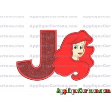 Ariel Disney Applique Embroidery Design With Alphabet J