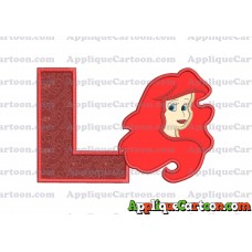 Ariel Disney Applique Embroidery Design With Alphabet L