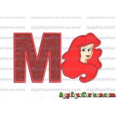 Ariel Disney Applique Embroidery Design With Alphabet M