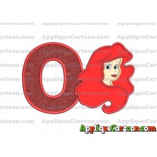 Ariel Disney Applique Embroidery Design With Alphabet O