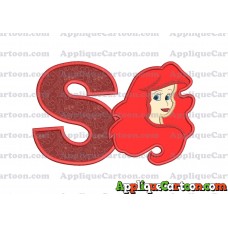 Ariel Disney Applique Embroidery Design With Alphabet S