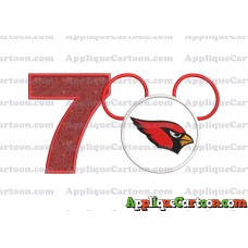 Arizona Cardinals Mickey Mouse Applique Embroidery Design Birthday Number 7