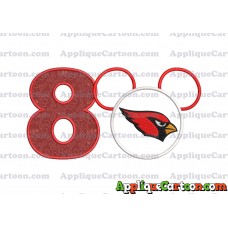 Arizona Cardinals Mickey Mouse Applique Embroidery Design Birthday Number 8
