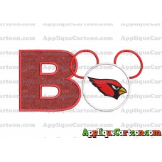 Arizona Cardinals Mickey Mouse Applique Embroidery Design With Alphabet B