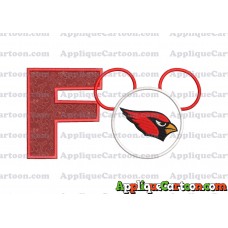 Arizona Cardinals Mickey Mouse Applique Embroidery Design With Alphabet F