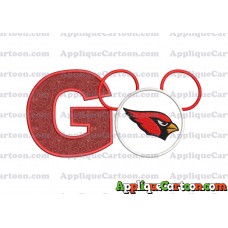 Arizona Cardinals Mickey Mouse Applique Embroidery Design With Alphabet G