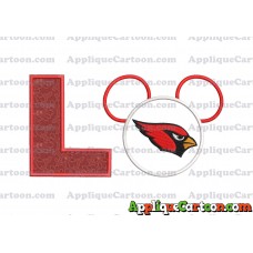 Arizona Cardinals Mickey Mouse Applique Embroidery Design With Alphabet L