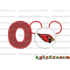 Arizona Cardinals Mickey Mouse Applique Embroidery Design With Alphabet O
