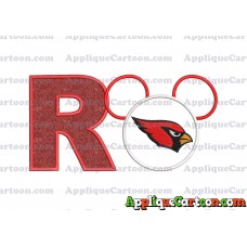 Arizona Cardinals Mickey Mouse Applique Embroidery Design With Alphabet R