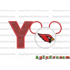 Arizona Cardinals Mickey Mouse Applique Embroidery Design With Alphabet Y