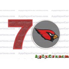 Arizona Cardinals Mickey Mouse Without Ears Applique Embroidery Design Birthday Number 7