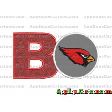 Arizona Cardinals Mickey Mouse Without Ears Applique Embroidery Design With Alphabet B