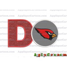 Arizona Cardinals Mickey Mouse Without Ears Applique Embroidery Design With Alphabet D