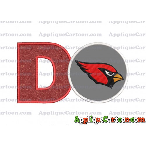 Arizona Cardinals Mickey Mouse Without Ears Applique Embroidery Design With Alphabet D