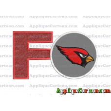 Arizona Cardinals Mickey Mouse Without Ears Applique Embroidery Design With Alphabet F