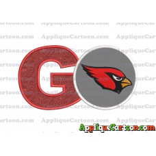 Arizona Cardinals Mickey Mouse Without Ears Applique Embroidery Design With Alphabet G