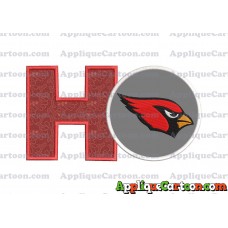 Arizona Cardinals Mickey Mouse Without Ears Applique Embroidery Design With Alphabet H