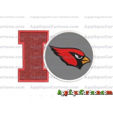 Arizona Cardinals Mickey Mouse Without Ears Applique Embroidery Design With Alphabet I