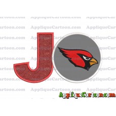 Arizona Cardinals Mickey Mouse Without Ears Applique Embroidery Design With Alphabet J