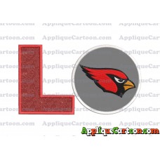 Arizona Cardinals Mickey Mouse Without Ears Applique Embroidery Design With Alphabet L