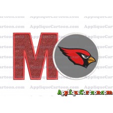 Arizona Cardinals Mickey Mouse Without Ears Applique Embroidery Design With Alphabet M