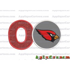 Arizona Cardinals Mickey Mouse Without Ears Applique Embroidery Design With Alphabet O