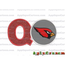 Arizona Cardinals Mickey Mouse Without Ears Applique Embroidery Design With Alphabet Q