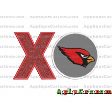 Arizona Cardinals Mickey Mouse Without Ears Applique Embroidery Design With Alphabet X