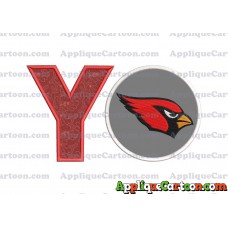 Arizona Cardinals Mickey Mouse Without Ears Applique Embroidery Design With Alphabet Y