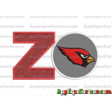 Arizona Cardinals Mickey Mouse Without Ears Applique Embroidery Design With Alphabet Z