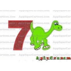 Arlo The Good Dinosaur Applique Embroidery Design Birthday Number 7