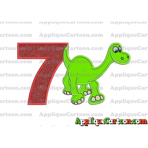 Arlo The Good Dinosaur Applique Embroidery Design Birthday Number 7