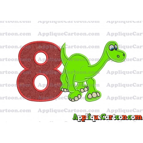 Arlo The Good Dinosaur Applique Embroidery Design Birthday Number 8