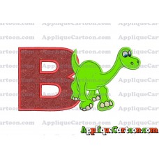 Arlo The Good Dinosaur Applique Embroidery Design With Alphabet B