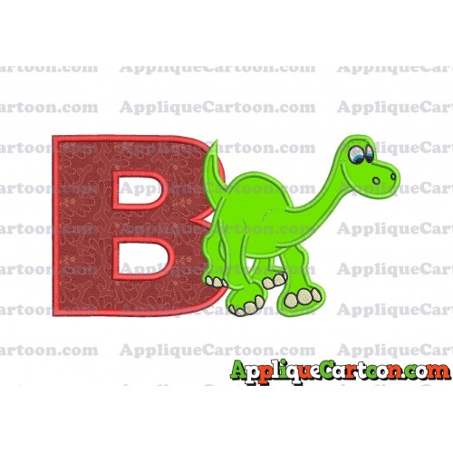 Arlo The Good Dinosaur Applique Embroidery Design With Alphabet B